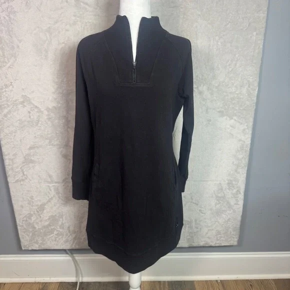 NWOT American Giant Women's Moto Dress M Black Long Sleeve Athleisure - Picture 3 of 13